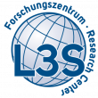 Logo des Forschungszentrum L3S besteht aus einer abstrahierten Weltkugel in blau, vor der die Zeichen L, 3 und S stehen