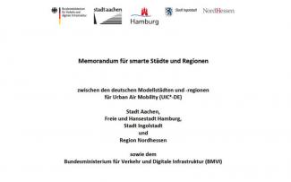 BMVI unterzeichnet Memorandum zur Zusammenarbeit mit den deutschen Urban Air Mobility Regionen
